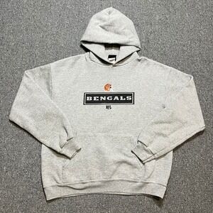 NFL Team Apparel Cincinnati Bengals Hoodie Gray Sweatshirt Mens Medium